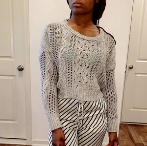 Grey Crop Sweater
